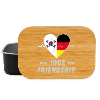 100 % amitié entre la Corée du Sud et l'Allemagne - Boîte à goûter - noir - Devant