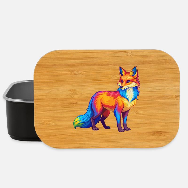 Fuchs Bunte Kawaii Cartoon Figur Clipart - Lunch Box - Schwarz