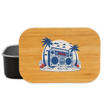 Vintage Music Boombox - Lunch Box - black - Front