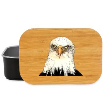 Eagle head illustration with intense look - Lunch Box - black - Front