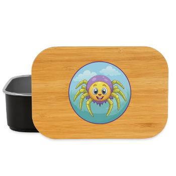 Spinne Niedlich Kawaii Cartoon Clipart Tier Haustier - Lunch Box - Schwarz - Vorne