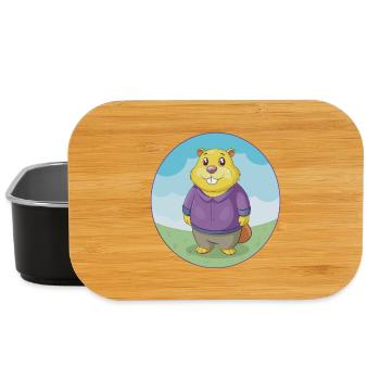 Gopher Niedliche Kawaii Cartoon Clipart Tier Haustier - Lunch Box - Schwarz - Vorne