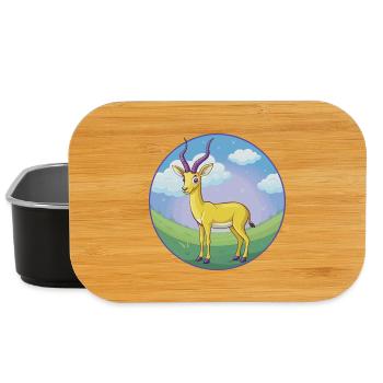 Impala Niedliche Kawaii Cartoon Clipart Tier Haustier - Lunch Box - Schwarz - Vorne