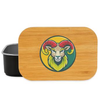 Ram Niedliche Kawaii Cartoon Clipart Haustier Tier - Lunch Box - Schwarz - Vorne