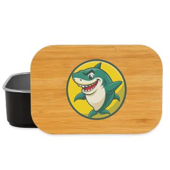 Hai Niedlich Kawaii Cartoon Clipart Haustier Tier - Lunch Box - Schwarz - Vorne