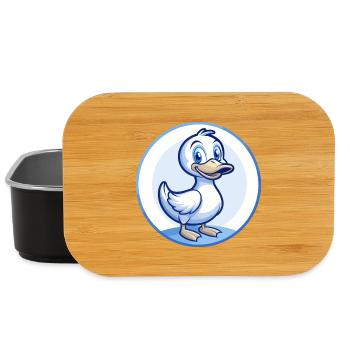 Canard Bleu Kawaii Dessin Animé Personnage Clipart Animal de compagnie - Boîte à goûter - noir - Devant
