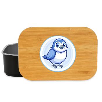 Spatz Blau Kawaii Cartoon Figur Clipart Haustier - Lunch Box - Schwarz - Vorne