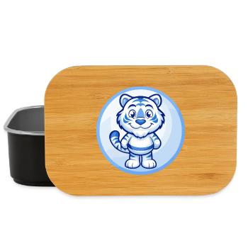 Tigre Bleu Kawaii Dessin Animé Personnage Clipart Animal de compagnie - Boîte à goûter - noir - Devant