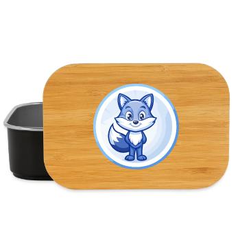 Fuchs Blau Niedliche Kawaii Cartoon Figur Clipart Haustier - Lunch Box - Schwarz - Vorne