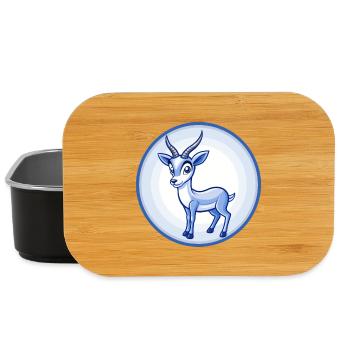 Impala Blau Kawaii Cartoon Figur Clipart Haustier - Lunch Box - Schwarz - Vorne