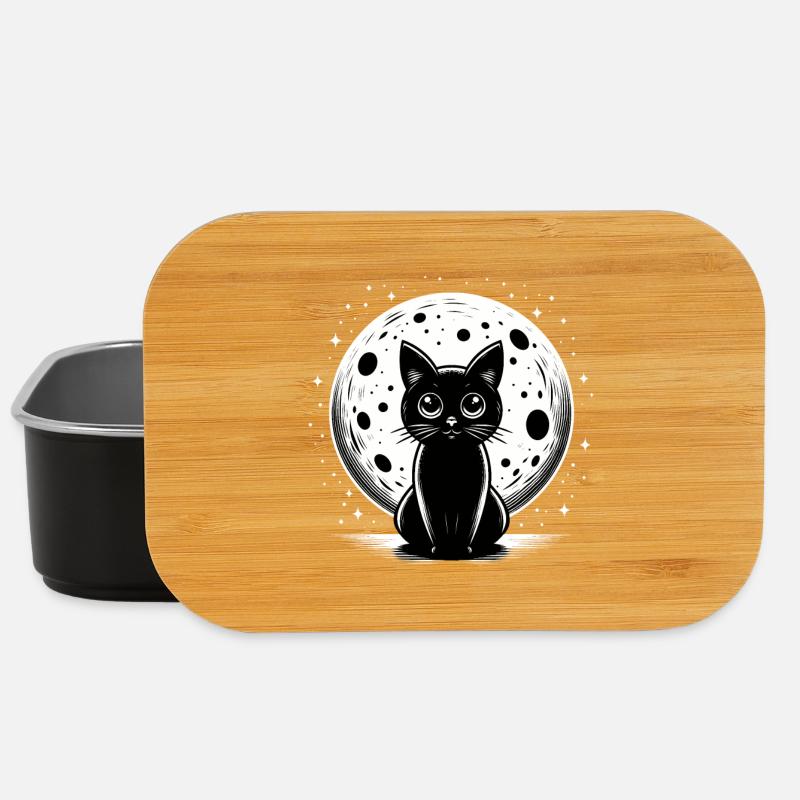 Moonlit Black Cat: Galaktischer Katzenspaß - Lunch Box - Schwarz