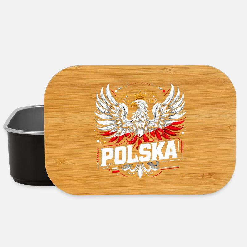 Polen Polska polnisch rot weiß Adler Krone Geschen - Lunch Box - Schwarz