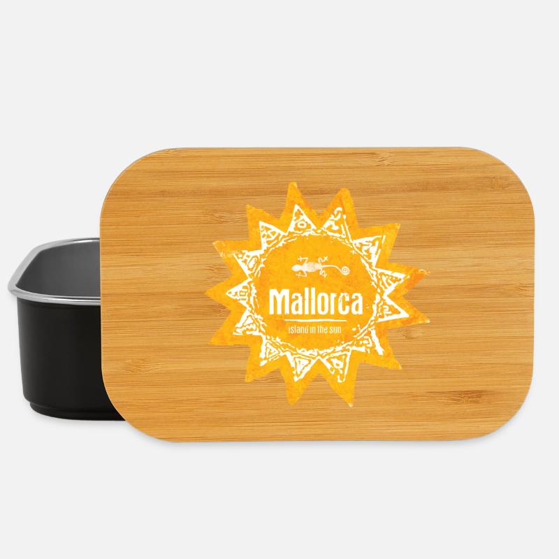 Mallorca Sonnenlogo mit Gecko und Sonne - Lunch Box - Schwarz