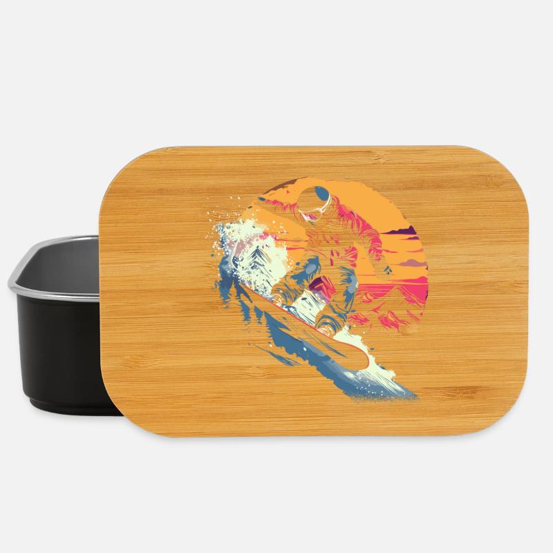 Oldschool Snowboarder - Lunch Box - Schwarz