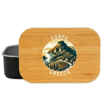 Korfu Griechenland Insel Design - Lunch Box - Schwarz - Vorne