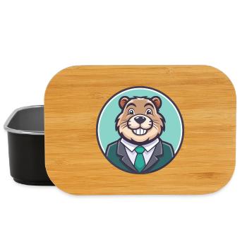 Biber Kawaii Cartoon Figur Tier Haustier Gesicht - Lunch Box - Schwarz - Vorne