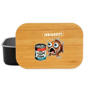Funny canned fish design - Lunch Box - black - Front