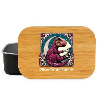 T-Rex Schlafen Offizielles Schlafshirt Geschenk - Lunch Box - Schwarz - Vorne