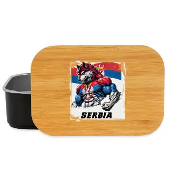 Motif du drapeau du loup de Serbie - Boîte à goûter - noir - Devant