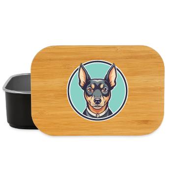 Pinscher autrichien chien race dessin animé Kawaii Clipart - Boîte à goûter - noir - Devant