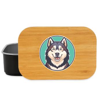 Alaskan Malamute Hunderasse Cartoon Kawaii Clipart - Lunch Box - Schwarz - Vorne