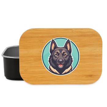 Schwarzer Norwegischer Elchhund Hunderasse Karikatur Kawaii - Lunch Box - Schwarz - Vorne