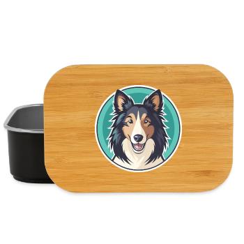 Collie chien race dessin animé Kawaii Clipart Animal de compagnie - Boîte à goûter - noir - Devant