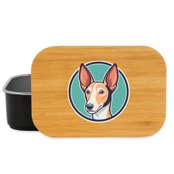 Ibizan Hound Dog Breed Cartoon Kawaii Clipart Pet - Lunch Box - black - Front