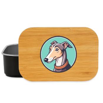 lévrier chien race dessin animé Kawaii Clipart Animal - Boîte à goûter - noir - Devant