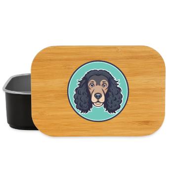 Irischer Wasserspaniel Hund Rasse Lustige Karikatur Kawaii - Lunch Box - Schwarz - Vorne