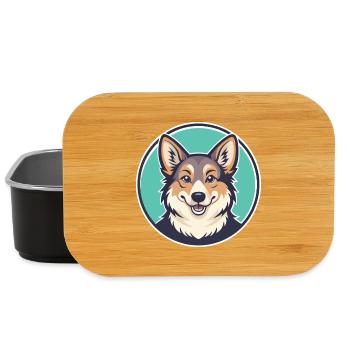 Italien Volpino Chien Race Dessin animé Kawaii Clipart - Boîte à goûter - noir - Devant