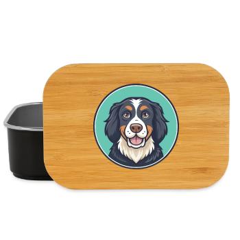 Moskau Wasser Hund Rasse Cartoon Kawaii Clipart Haustier - Lunch Box - Schwarz - Vorne