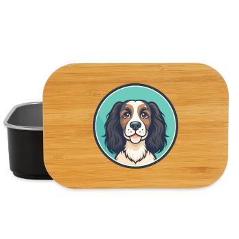 Norfolk Spaniel Dog Breed Cartoon Kawaii Clipart - Lunch Box - black - Front
