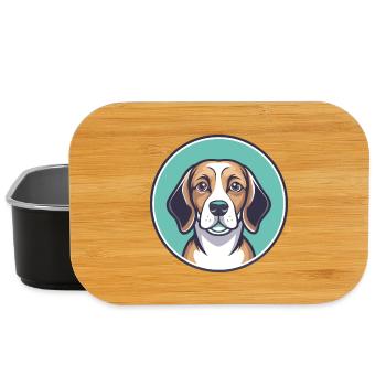 Nordland Beagle Hunderasse Karikatur Kawaii Haustier - Lunch Box - Schwarz - Vorne