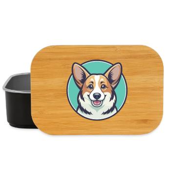 Pembroke Welsh Corgi Hunderasse Cartoon Kawaii Haustier - Lunch Box - Schwarz - Vorne