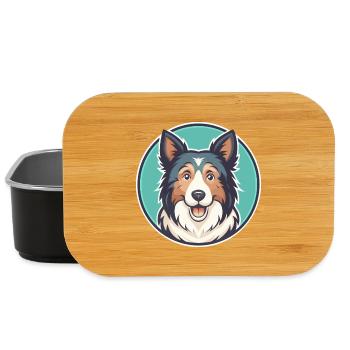 Alter Welsh Grey Schäferhund Hunderasse Karikatur Kawaii - Lunch Box - Schwarz - Vorne