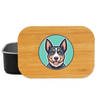 Portugiesische Rinder Hund Rasse Karikatur Kawaii Clipart - Lunch Box - Schwarz - Vorne