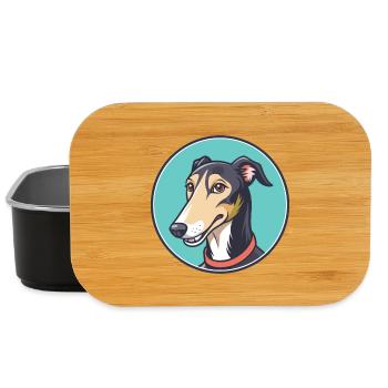 Hirschhund Hund Rasse Cartoon Kawaii Clipart Tier - Lunch Box - Schwarz - Vorne