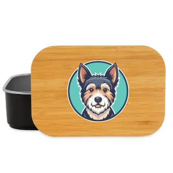 Teddy Roosevelt Terrier Dog Breed Cartoon Kawaii - Lunch Box - black - Front