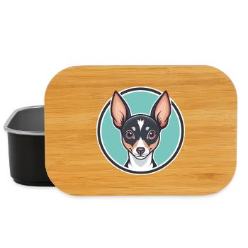 Spielzeug Foxterrier Hund Rasse Cartoon Kawaii Clipart - Lunch Box - Schwarz - Vorne