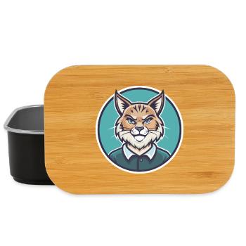 Highlander Katzenrasse Cartoon Kawaii Tier Haustier - Lunch Box - Schwarz - Vorne