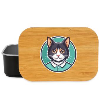 Manx Chat Race Dessin Animé Kawaii Animal Pet - Boîte à goûter - noir - Devant