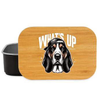 Basset Hound Gangster Was geht ab Hund Geschenk - Lunch Box - Schwarz - Vorne