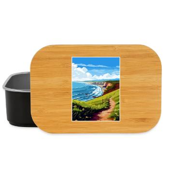 North Devon Aonb Travel Poster Souvenir Paint WPA - Lunch Box - black - Front