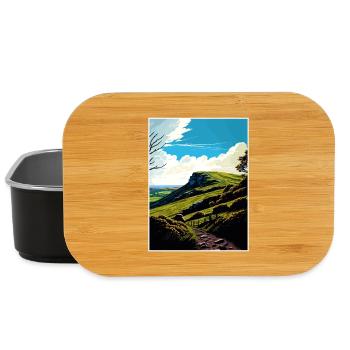 Mendip Hills Anob Travel Poster Souvenir Paint WPA - Lunch Box - black - Front