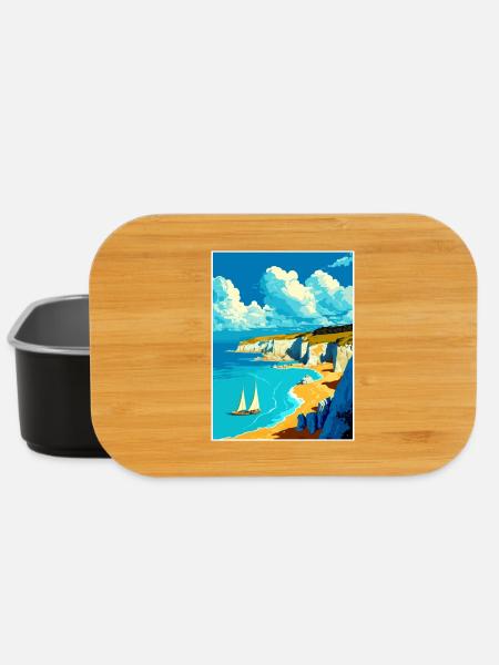Isle Of Wight Anob Travel Poster Souvenir Paint WP - Lunch Box - black