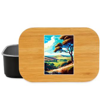 Mendip Hills Anob Travel Poster Souvenir Paint WPA - Lunch Box - black - Front
