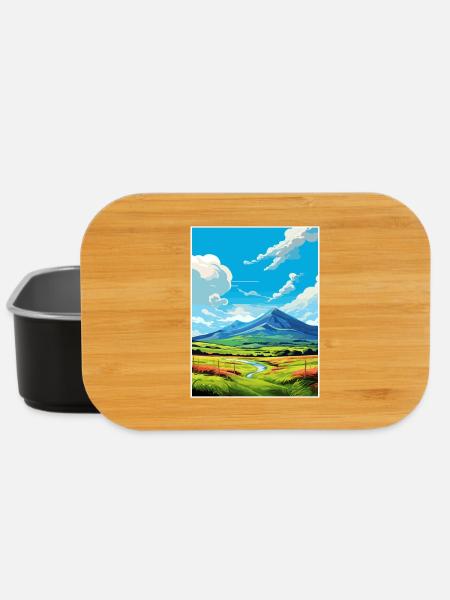Mourne Mountains Aonb Travel Poster Souvenir WPA - Lunch Box - black