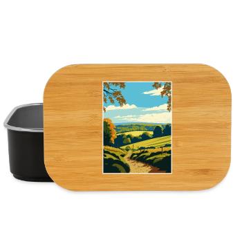 Surrey Hills Affiche de voyage Souvenir Carte Postale Peinture - Boîte à goûter - noir - Devant