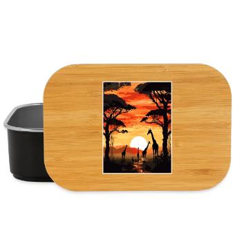 Africa Travel Poster Souvenir Postcard Painting - Lunch Box - black - Front